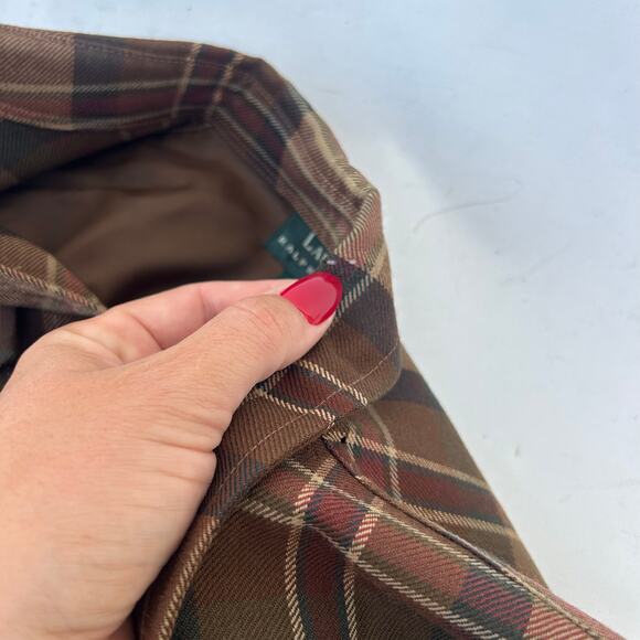 Vintage Ralph Lauren RLL Plaid Brown Button Down Shirt Small Worsted Wool - Picture 10 of 10
